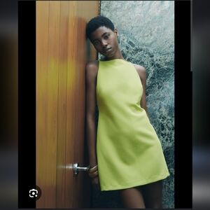Zara | Dresses | Zara Elegant Lime Green Halter Dress | Poshmark
